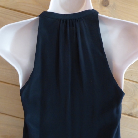 Vince. Black Ruffle V-neck Silk Blend Blouse Sleeveless Top XS - Picture 5 of 7